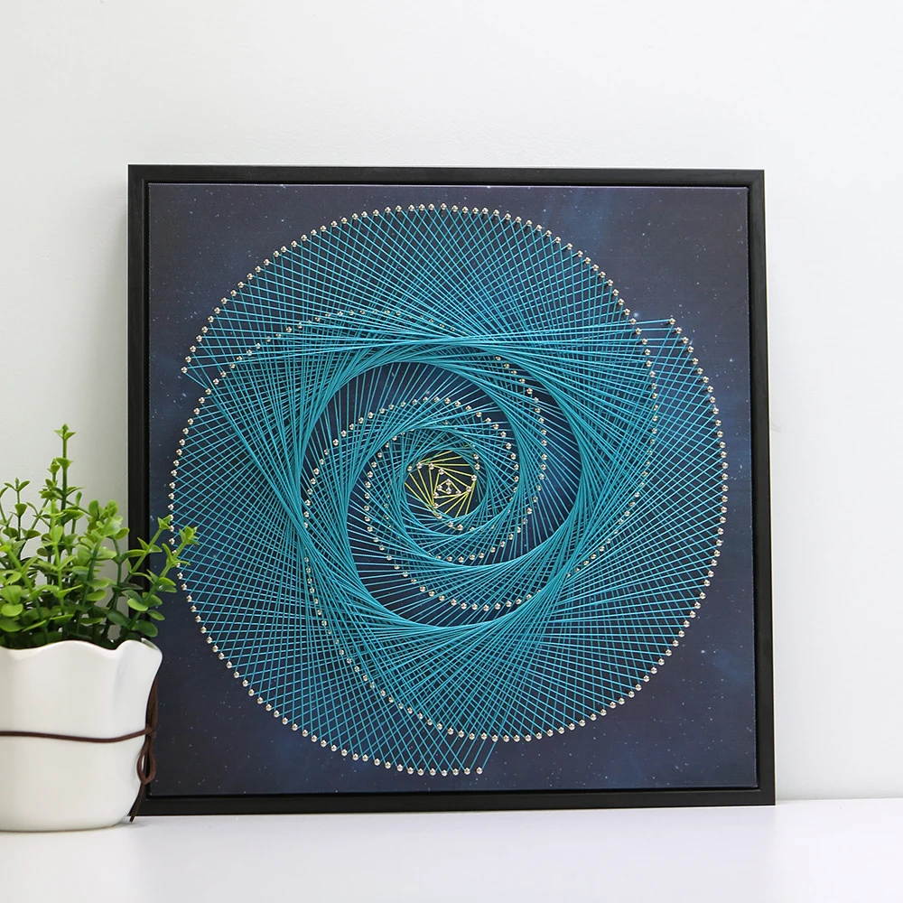 

Nails String Art Set 3D Vision Wire Painting Decompression Craft DIY Winding Lines Ornament Gift for Home Office XH8Z