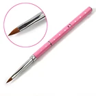 Розовая портативная легкая тонкая акриловая кисть для дизайна ногтей, металлическая ручка с бриллиантом, колонский волшебный карандаш для волос для самостоятельного дизайна ногтей