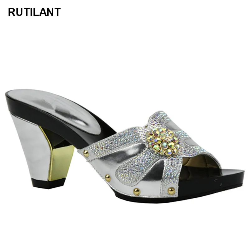 Свадебные туфли серебряного цвета в африканском стиле женские лодочки с