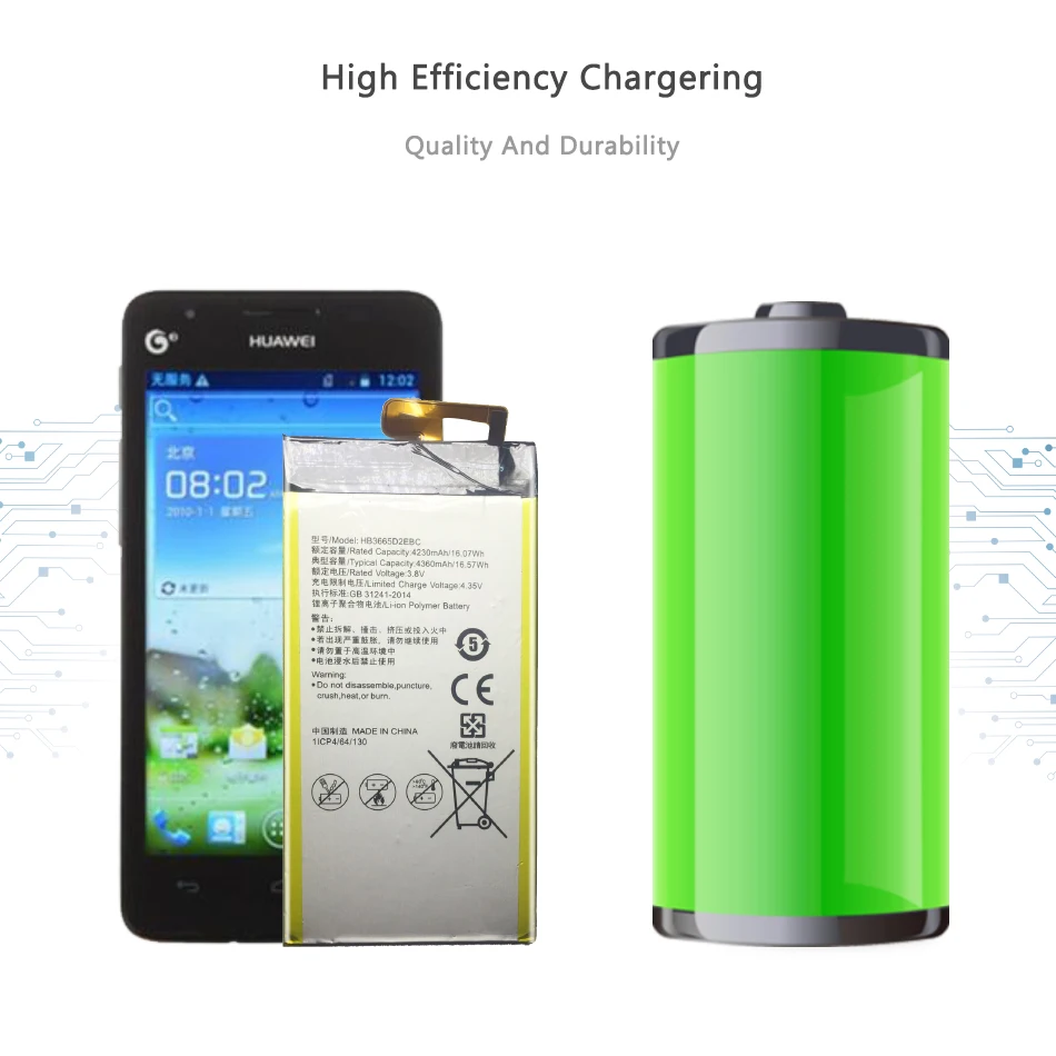 

3.8V 4230mAh For Hua wei HB3665D2EBC For Huawei P8Max P8 Max / DAV-701L DAV 701L / DAV-702L / DAV-703L / DAV-713L Battery