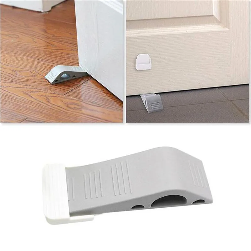 Nail-free Installation Non-slip Rubber Door Stopper Holder Anti-collision Safety Door Wedge Floor Protector Door Stop Doorstops