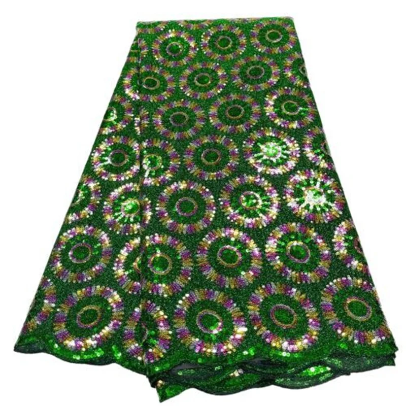 

Блестки африканская яркая кружевная ткань 2022 зеленая Высококачественная нигерийская французская Тюль кружевная ткань с блестками сетка для свадебного шитья