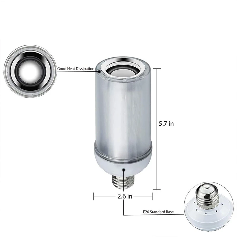 Светодиодный смарт-лампочка Bluetooth аудио динамик пламя RGB светильник