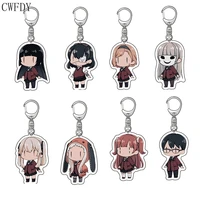 anime kakegurui jabami yumeko keychain cartoon printed double sided acrylic pendant key chain bag charm accessories for students