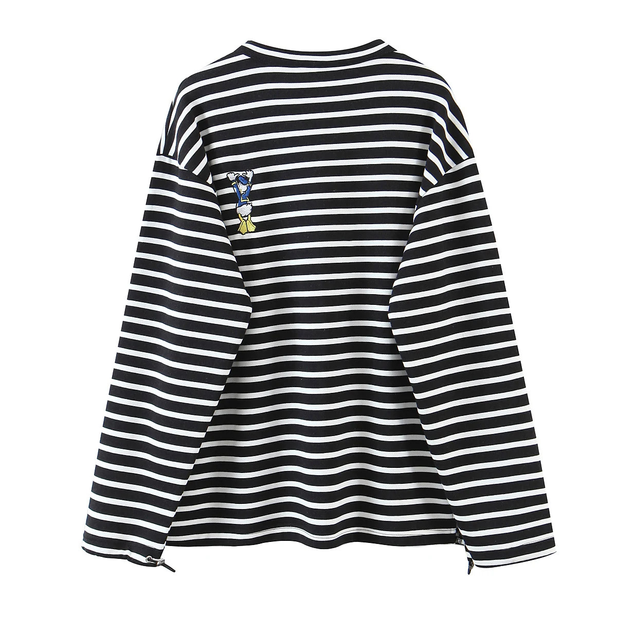 

autumn new cotton Oversize Hoodies Women O-Neck stripe Leisure Simple Korean Pullovers femme Kpop black thin Sweatshirts Clothes