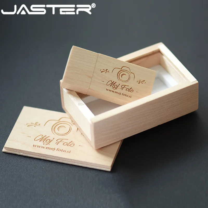 Флэш-накопитель JASTER флэш-накопитель из кленового дерева + упаковочная коробка 4