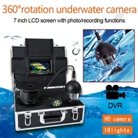f18 fish finder 360degree panning camera 7 inch lcd screen 2050100m cable with 18 white underwater video fishing camera kit