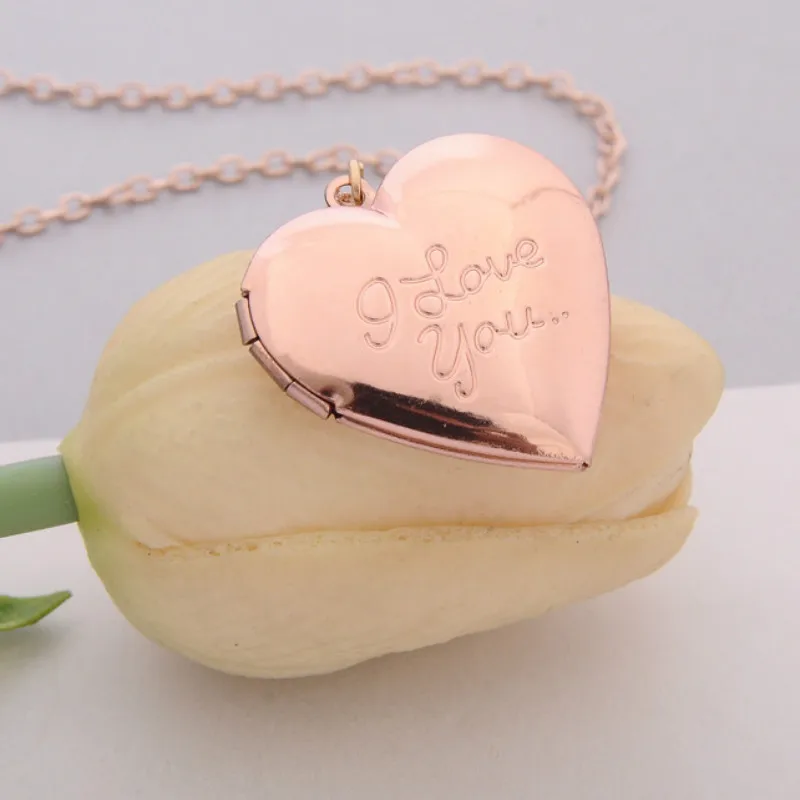 Металл сердечки Цепочки и ожерелья с подвесками память ювелирные изделия для