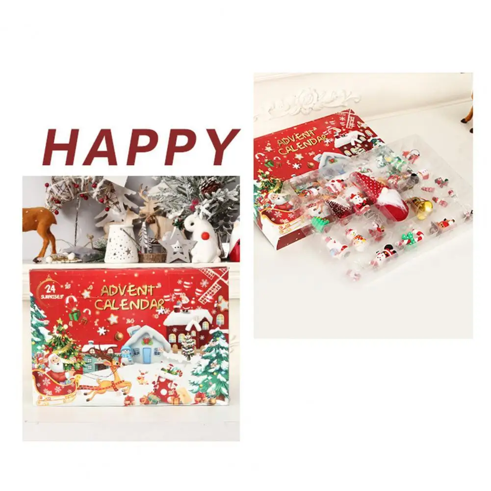 

24Pcs/Set High Quality Lightweight Plastic Christmas Calendar Plastic Christmas Keychain Calendar Tree Decor for Kids