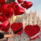 Воздушные шары в форме сердца, 18 дюймов, красные, золотые, розовые, для свадьбы, Дня Святого Валентина, дня рождения, декоративные принадлежности, 510 шт., гелиевый воздушный шар покрытый фольгой