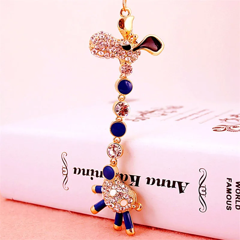 Новый Шарм мультфильм брелок в виде жирафа прекрасные стразы женский со стразами