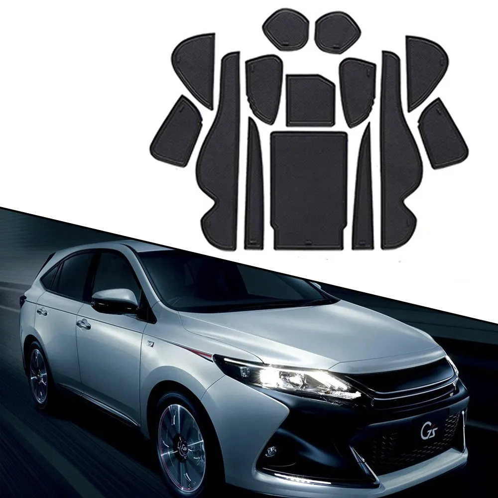 

For Toyota Harrier XU60 2014 2015 2016 Inner Gate Slot Pad Non-slip Cup Mat Anti Slip Door Groove Mats Car Styling Accessories