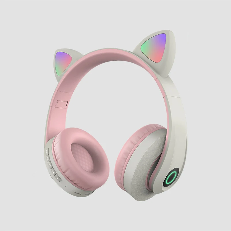 

Cute Cat Ear Shape Wireless Wired Bluetooth 5.0 RGB LED Headphone Sport Headset Support TF Card Detachable Audio Cable