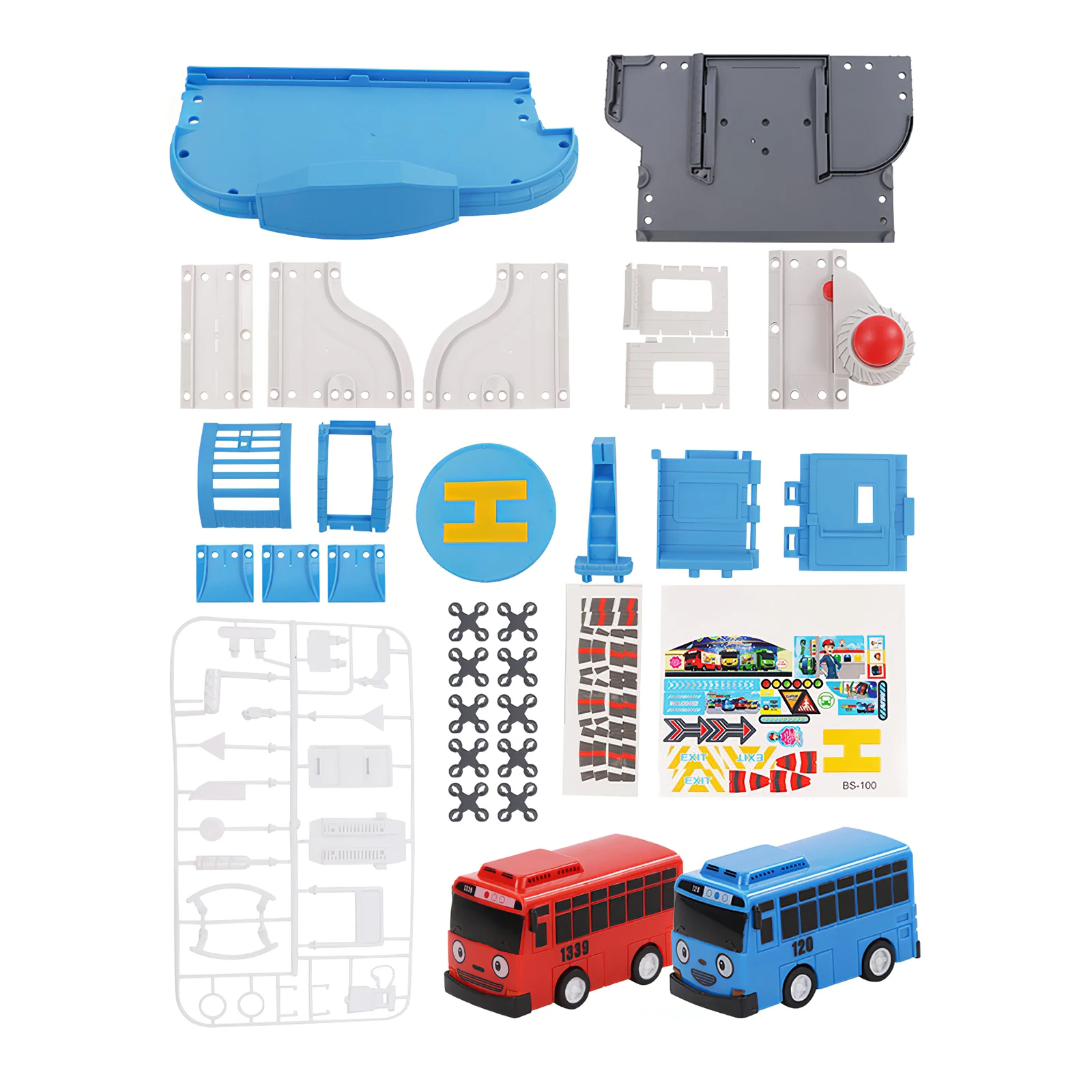 

Bus Parking Lot Model Multi-layer Automobile Building Parking Lot Garage Car Parking Lot with Helicopter Parking Lot and 2 Buses