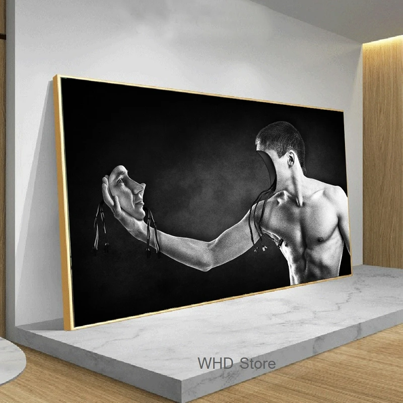 Художественные настенные плакаты с обнаженным человеком лицом к лицу