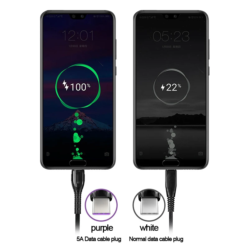 5А usb type C кабель для huawei P20 P30 Pro samsung S9 Redmi Note 7 Мобильный телефон USBC 3,1 кабель для быстрой зарядки type-C