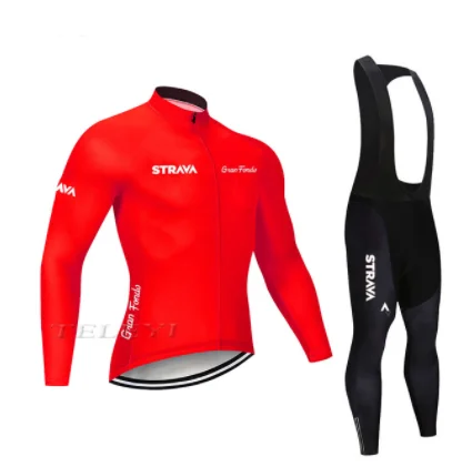 STRAVA road bike team 9D cojin de equitacion traje de primavera y otono camisa de manga larga jersey