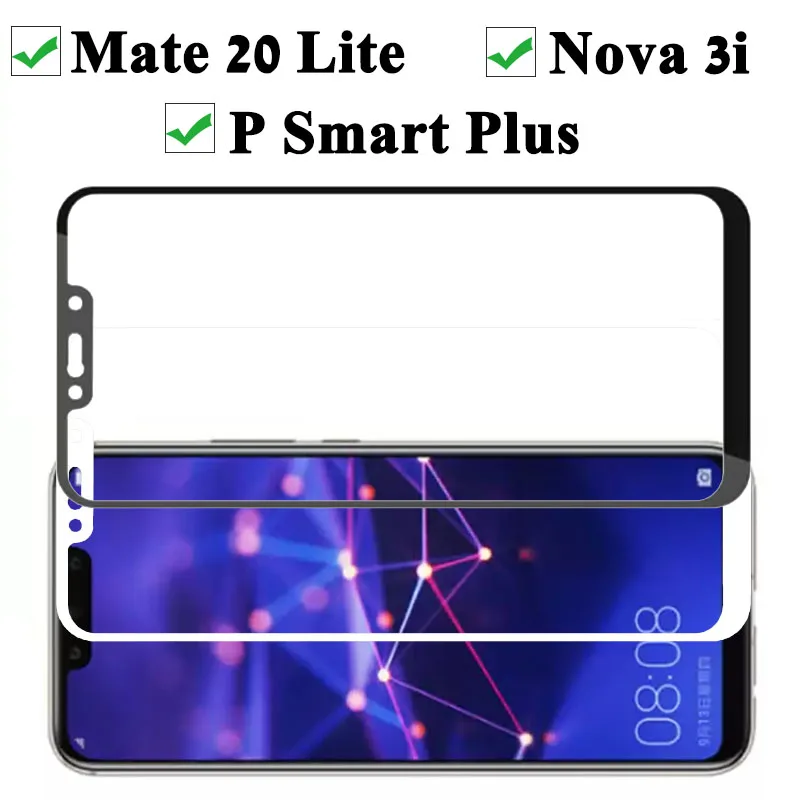 Изогнутое закаленное стекло с 3D краями для Huawei Mate 20 Lite Pro протектор экрана