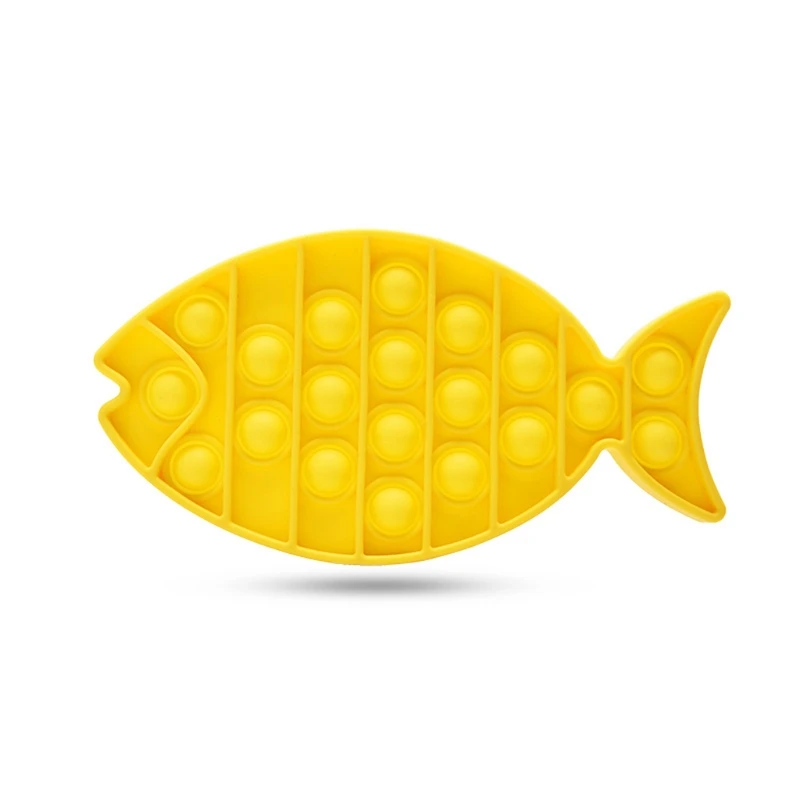 

Fish Shape Push-Pop Bubble Fidget Sensory Toy, Silicone Squeeze Sensory Toy Autism Special Needs Anxiety Stress Reliever