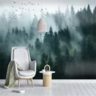 Большие нетканые обои milobi, Скандинавская Минималистичная настенная фотообои с изображением дыма, пейзажа, птиц, леса, гостиной, спальни