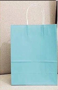 Light Blue 5 шт./лот Роскошные вечерние сумки-Подарочный пакет из крафт-бумаги с ручками перерабатываемый мешок - Цвет: Light Blue