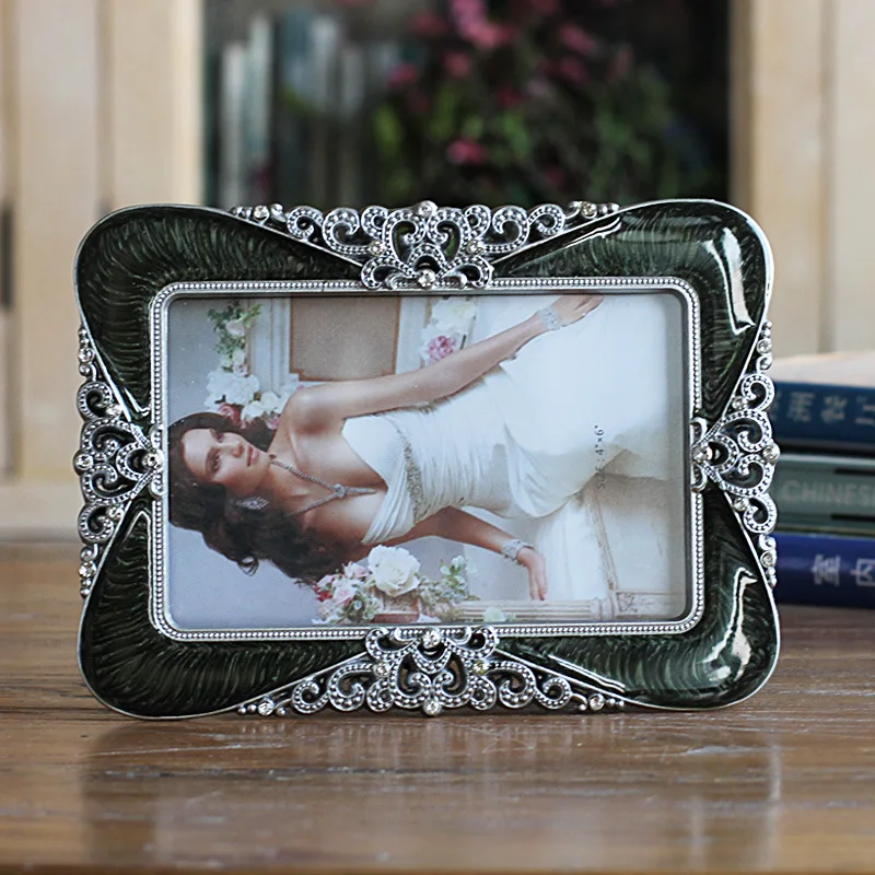 1 шт. металлическая фоторамка ретро свадебное платье со стразами фото платформа