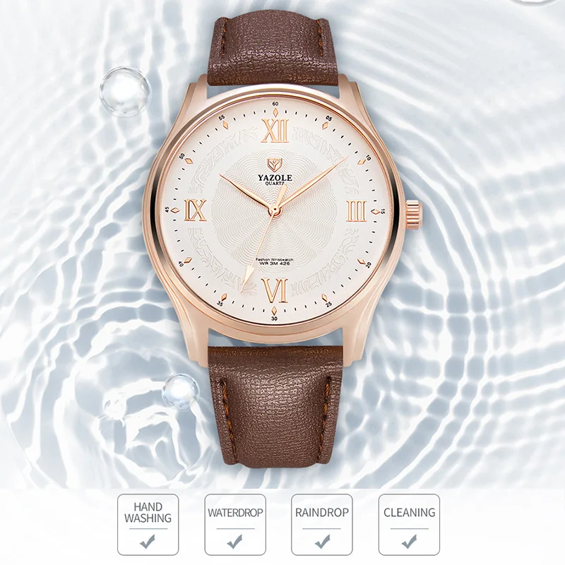 Новая мода YAZOLE мужские часы лучший бренд класса люкс кварцевые кожаные Reloj Hombre