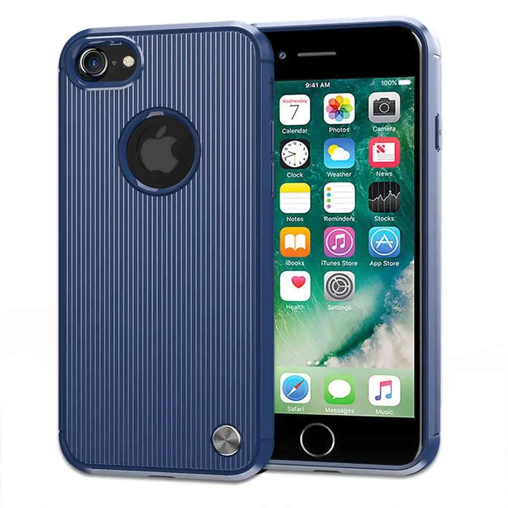 Чехол для Apple iPhone 8 TPU материал из углеродного волокна удобный против царапин и