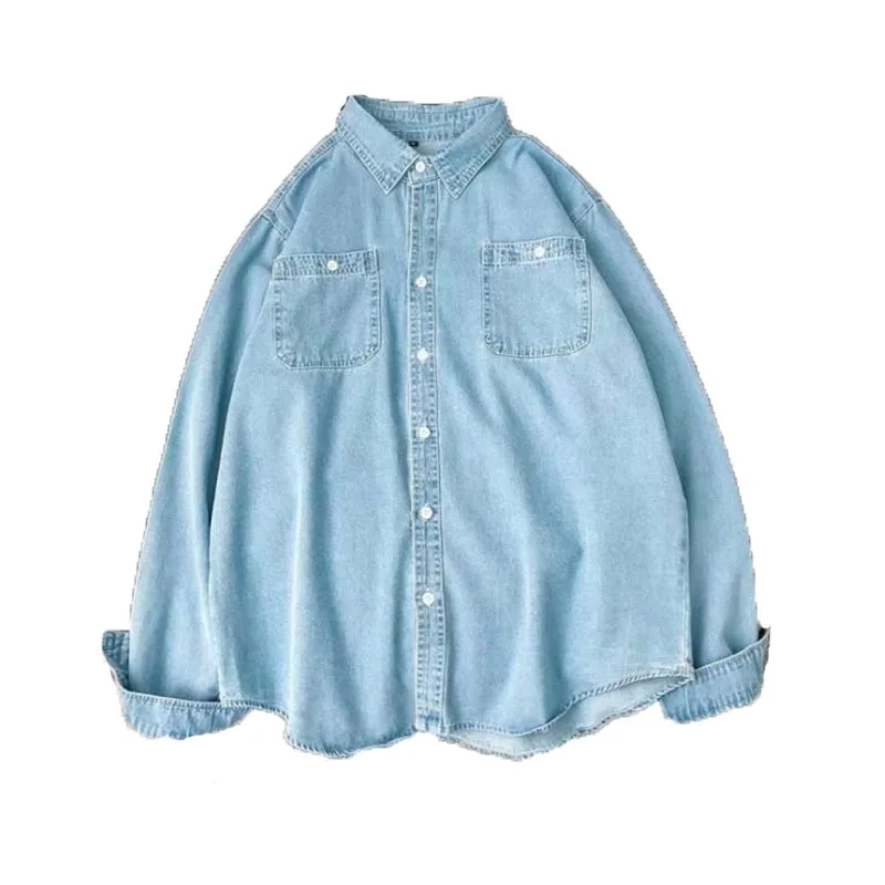 

2021 New Arrival Men Denim Shirt Male Spring Autumn Long Sleeve Cotton Casual Jean Shirts Brand Clothing Camisa Hombre M-4XL