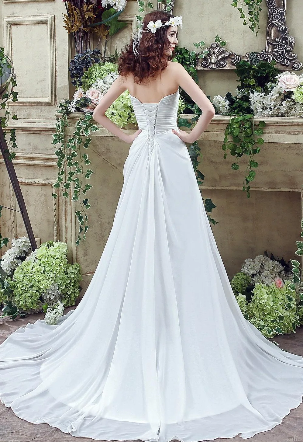 Шифоновое пляжное платье А-силуэта недорогие свадебные платья 2021 плиссированные