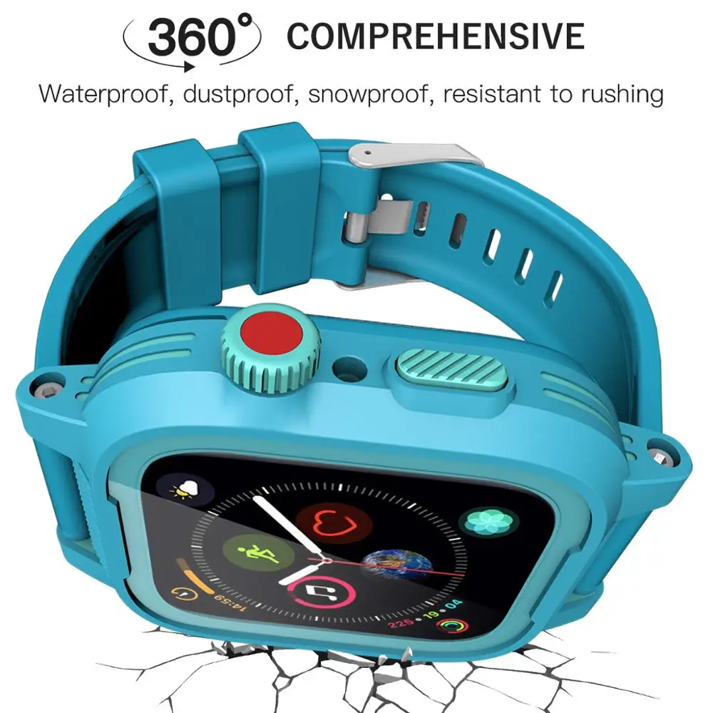 Силиконовый водонепроницаемый чехол Shellbox для часов Apple Watch Band 44 мм 42 дышащий