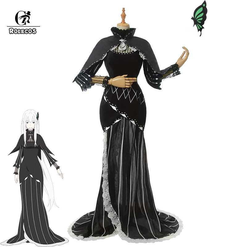 Костюм для косплея эхидна ROLECOS Женский длинный черный костюм аниме Re Zero Start Life In