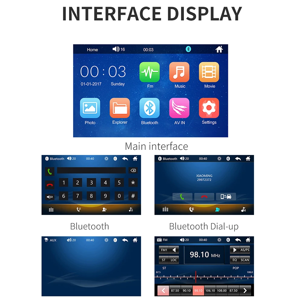 Автомагнитола 1 Din Android 4 дюйма TFT сенсорный экран радио стерео FM Bluetooth MP5 плеер