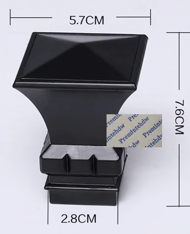 Black Square 2 шт./лот, белый, матовый, черный, Европейский, драпировка, занавеска, 28 мм, стержень, конец трубы, декоративная крышка, отделанные, выдалбливают, шар, кристалл, лист, Корона - Цвет: Black Square