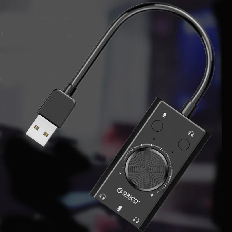 Orico USB внешняя звуковая карта Регулируемая громкость внешние наушники Бесплатный