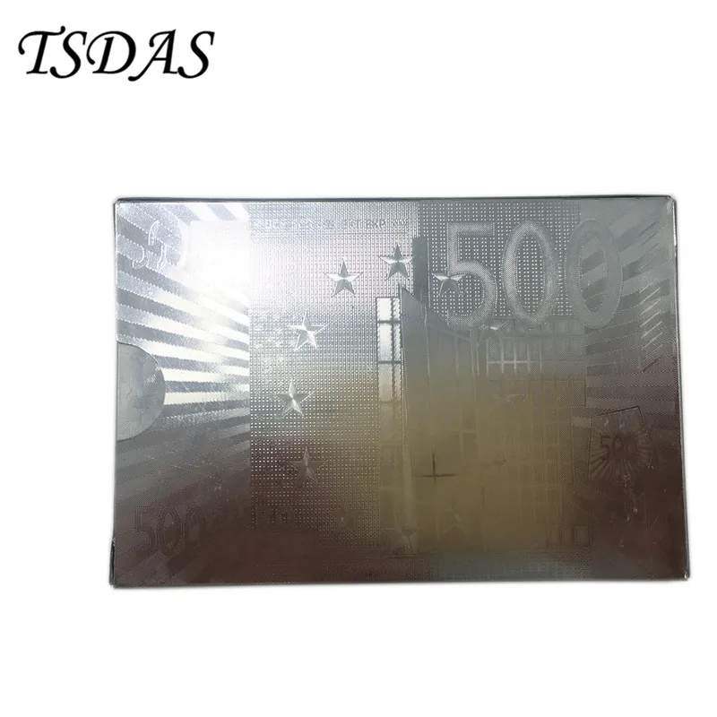 Высокое качество Серебряные покерные карты 54 шт./компл. 500 евро серебряные