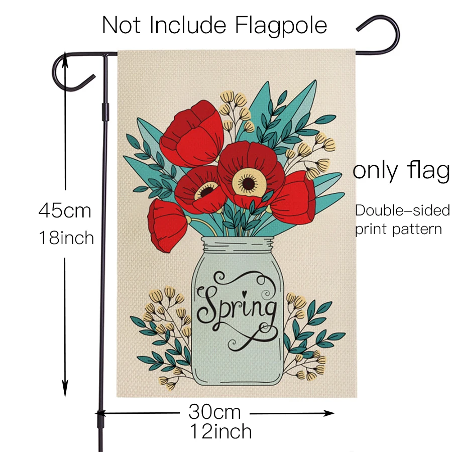 

mallroom big promotion Farm Fresh Flowers Spring Garden Flag Mason Jars 12.5 x 18inch Garden Decoration
