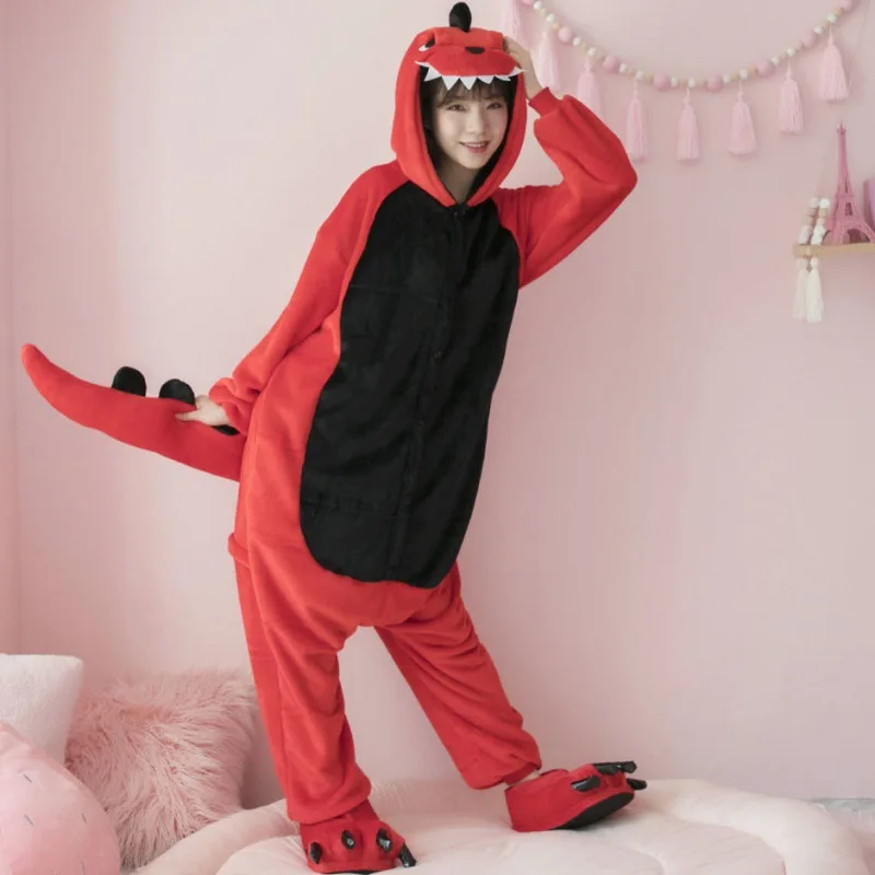 Adults Animal Onesies Pajamas Women Men Winter Unisex Anime Costumes Cute Cartoon Animal Pajamas Sets Women Nightwear Sleepwear