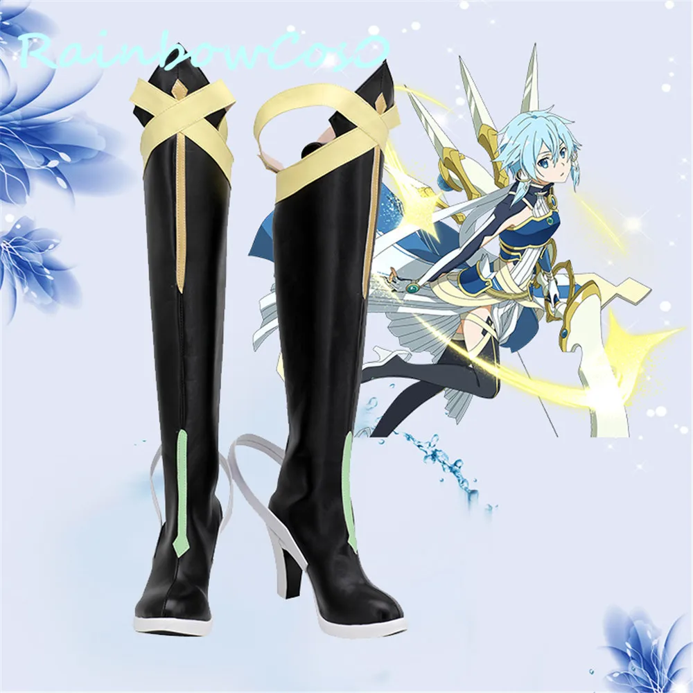 Sword Art Online SAOA sada Shino Обувь для косплея Сапоги Rainbowcos0 Игра Рождество Аниме Хэллоуин