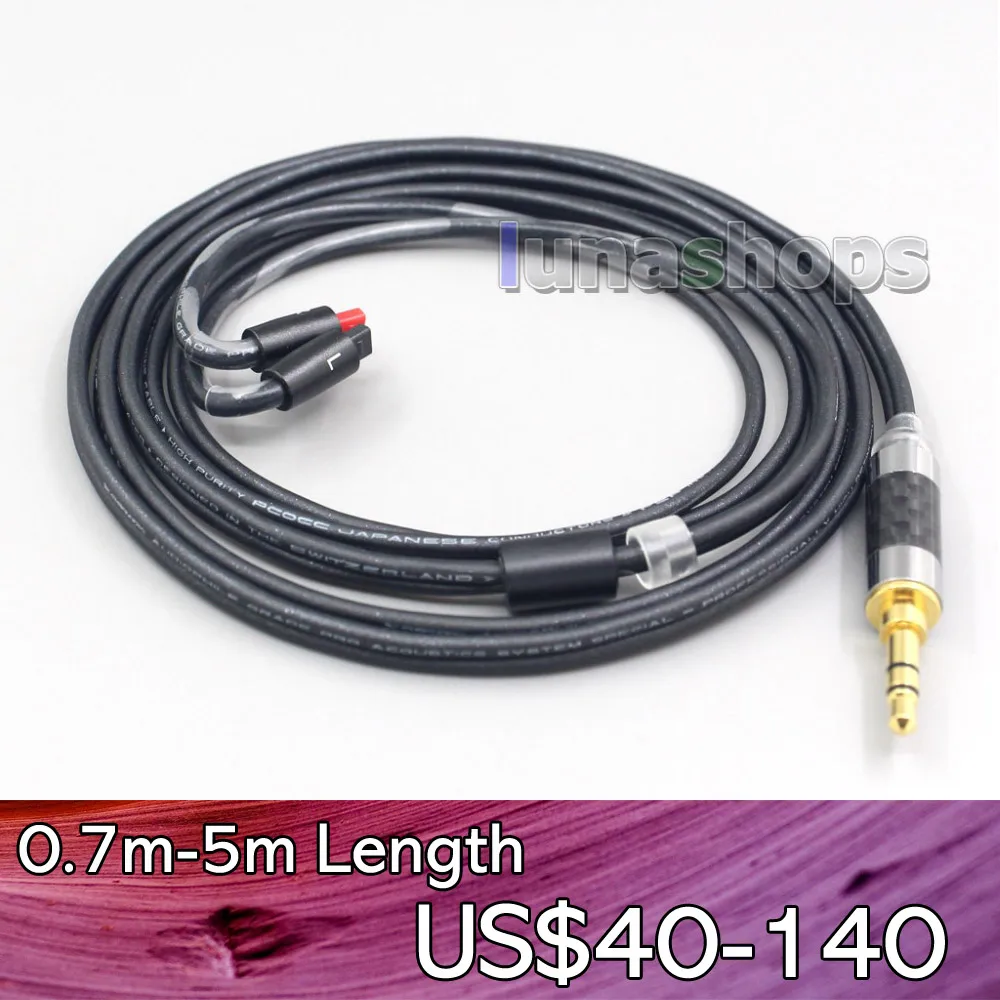 

LN007111 2.5mm Black 99% Pure PCOCC Earphone Cable For Audio-Technica ATH-IM50 IM70 ath-IM01 ath-IM02 ath-IM03 ath-IM04