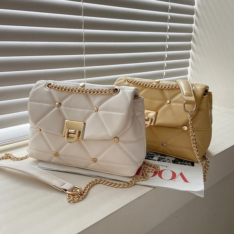 

Small PU Leather Crossbody Bags For Women 2021 New Spring Summer Luxury Handbags Lady Fashion Chain Shoulder Bag and Purses