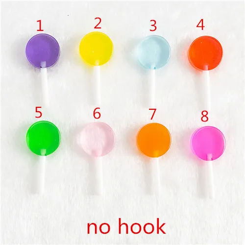 no hook 16 шт./лот 42*19 мм амулеты для подвесных сережек брелок Diy плоские с оборота блестящие полимерные леденцы Круглые красочные конфеты - Окраска металла: no hook