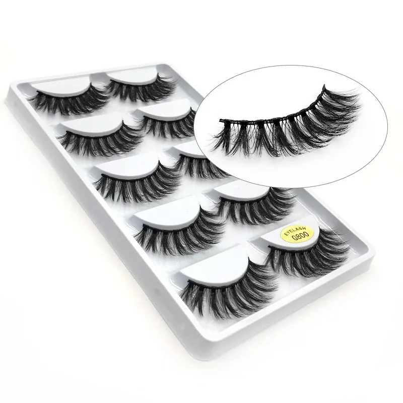 

5 пар/кор. 3D норковые ресницы 100% толстые настоящие норковые накладные ресницы в естественном стиле Красота Макияж Расширение, ручная работа,...