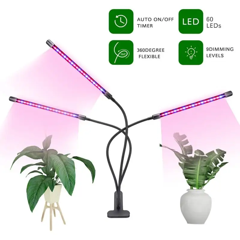 

Growing Lamps Grow Light For Indoor Plants, LED Full Spectrum Plant Grow Lights With Auto ON/Off 3/9/12H Timer, 9 Dimmable Level