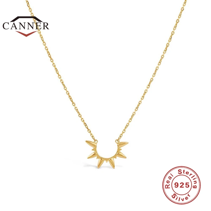 

CANNER 925 Sterling Silver Fashion INS Personalized Rivet Necklace For Women Chain Choker Necklaces Fine Jewelry Collares