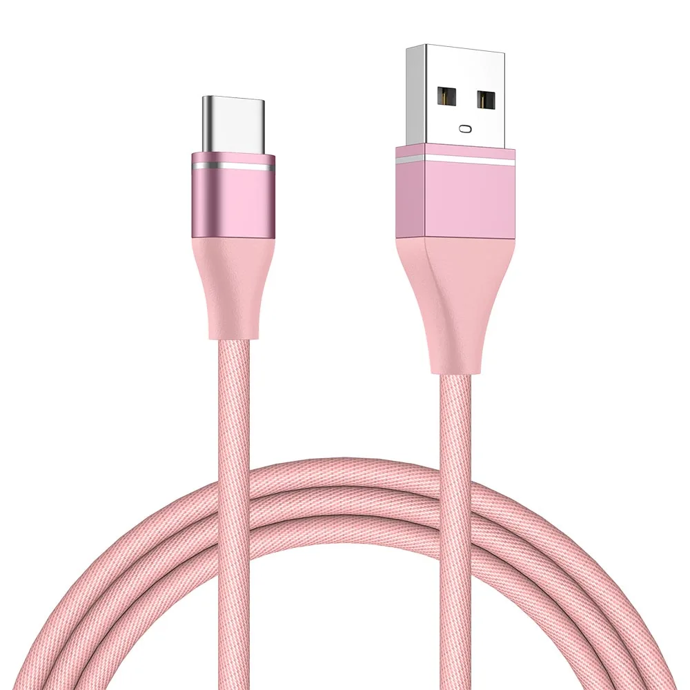 MUSTTRUE USB кабель Тип C кабель передачи данных для быстрой зарядки для samsung S9 HAUWEI P30 Pro USB-C джинсовый телефон зарядное устройство Шнур tipo c - Цвет: Pink