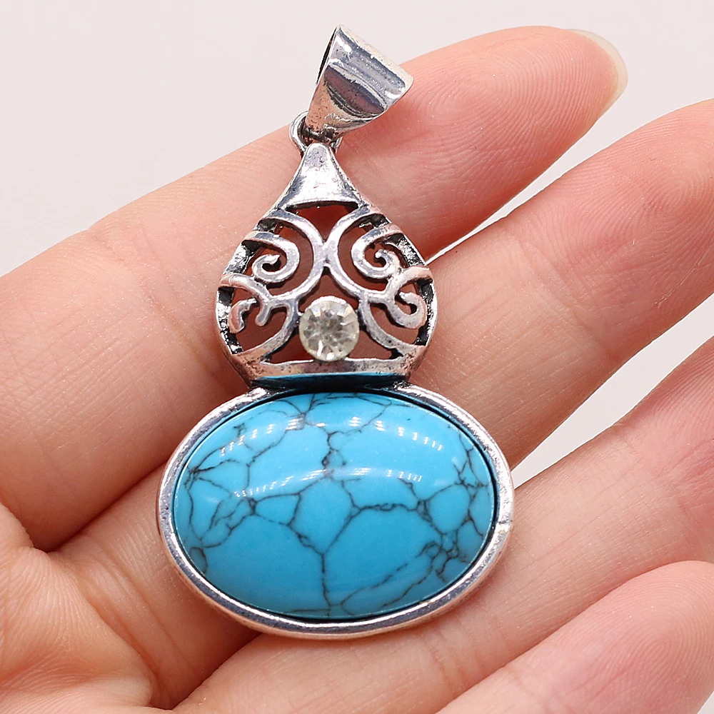 

Natural Stone Crystal Pendants Gourd Shape Amethysts Quartz for Vintage Jewelry Making Women Necklace Gifts