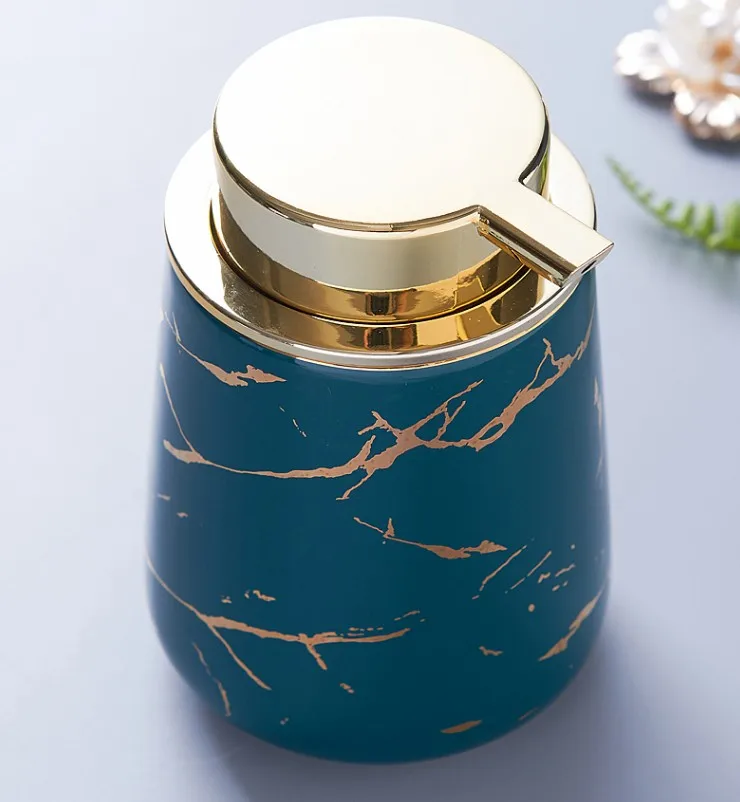 

Marble Ceramic Tray-Kitchen Hand Sanitizer Press Bottle-Bathroom Ceramic Soap Dispenser- Shampoo Shower Gel Facial Cleanser Loti