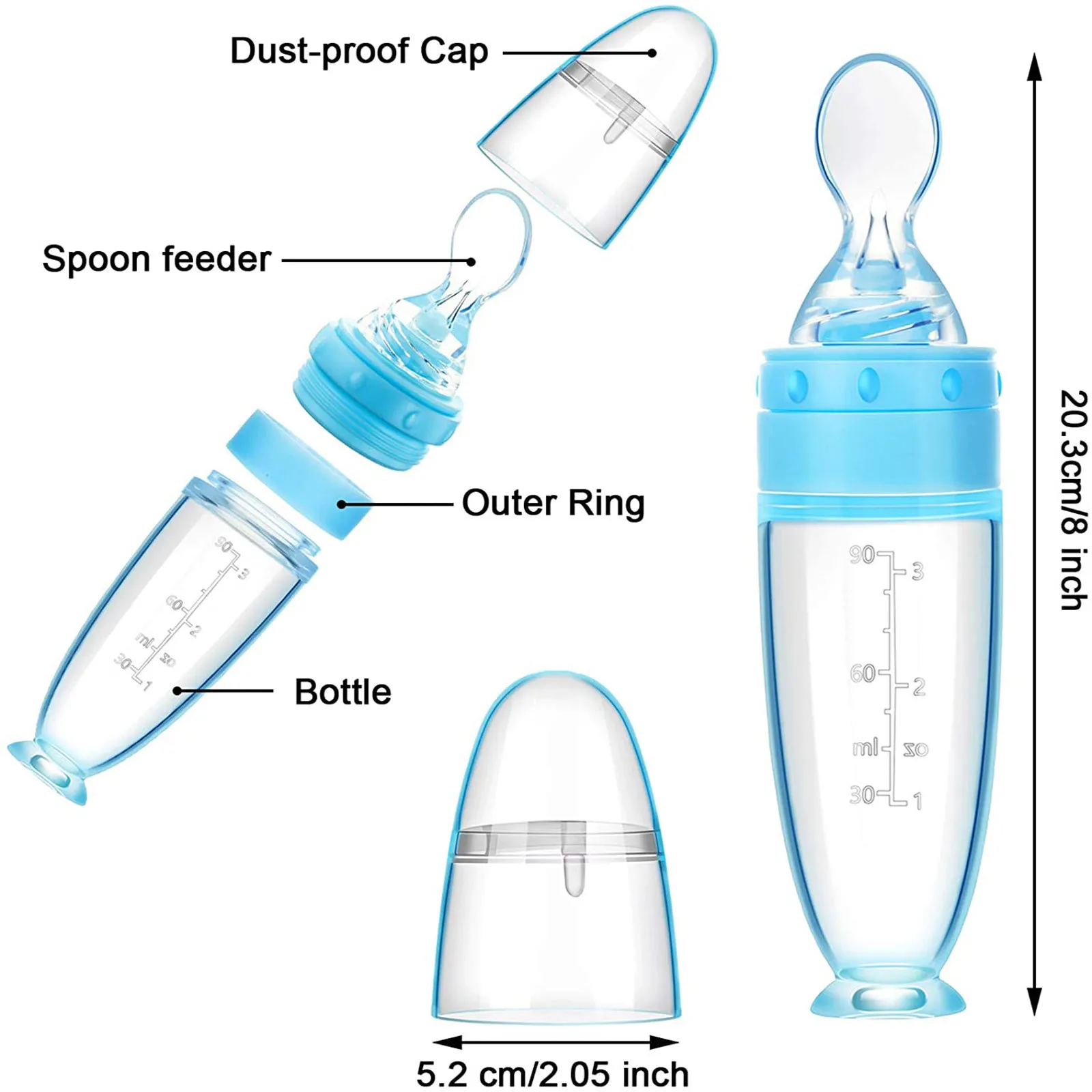 

Children Food Feeding Tools Baby Bottle Crowd Training Silicone Bottle Spoonfood Supplement Bottle Soft Silicone Spoon#4