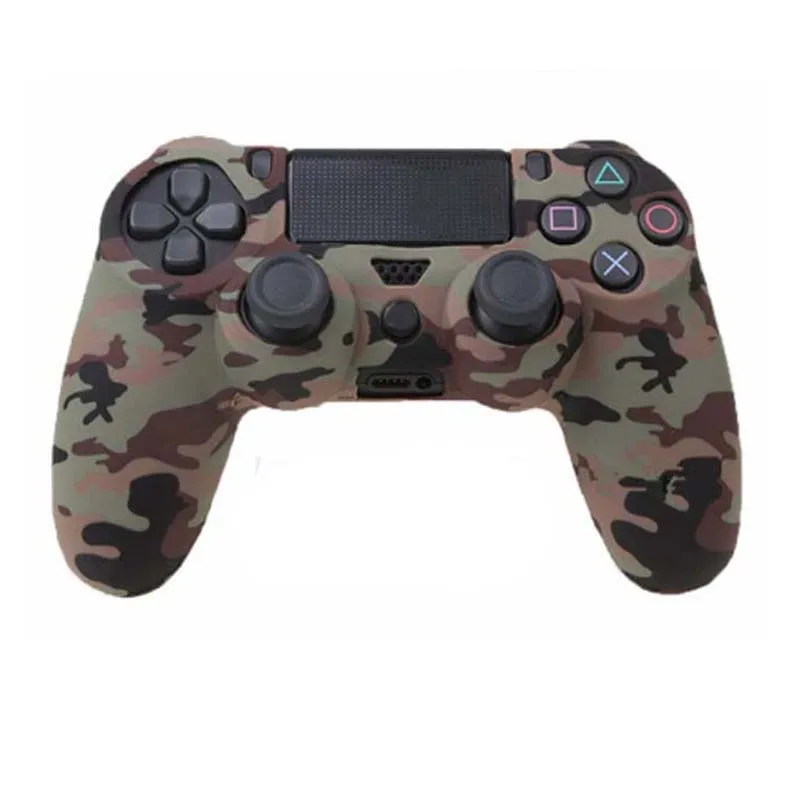 O Камуфляжный Мягкий силиконовый чехол защитный чехол для sony Playstation 4 PS4 для Dualshock 4 контроллер для ps4 pro slim - Цвет: O